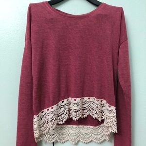Long sleeve lace top